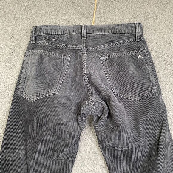 Rag & Bone Fit 1 Extra Slim Wrn Black Straight Leg Corduroy Pants Mens 28 - Picture 11 of 12